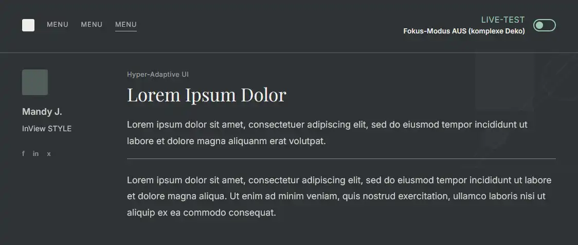 Hyper-Adaptive UI & Kognitive Inklusion